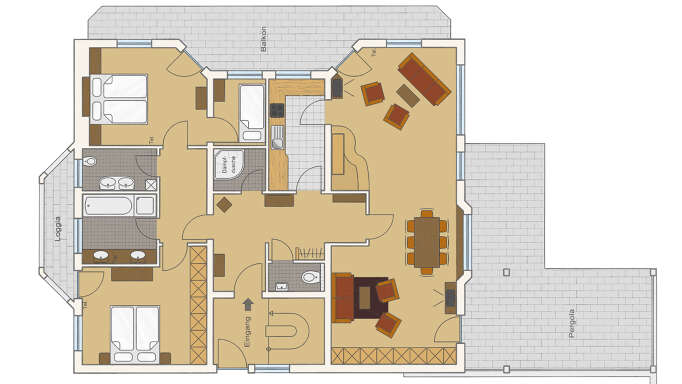 Grundriss Ferienwohnung Nr. 90 im Kleinwalsertal